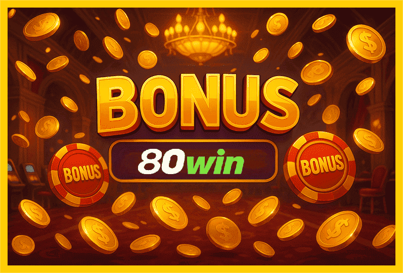 Imagem promovendo bônus 80win com recompensas imperdíveis.
